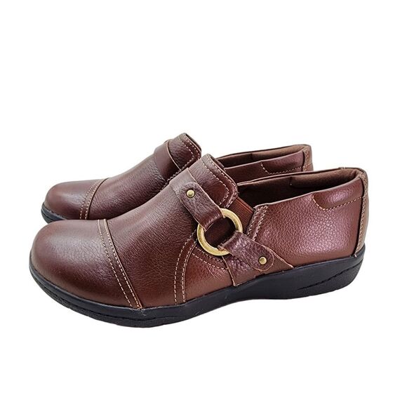 Clarks Women's Cheyn Fame Leather Slip-On Shoes - 6M - Picture 2 of 10